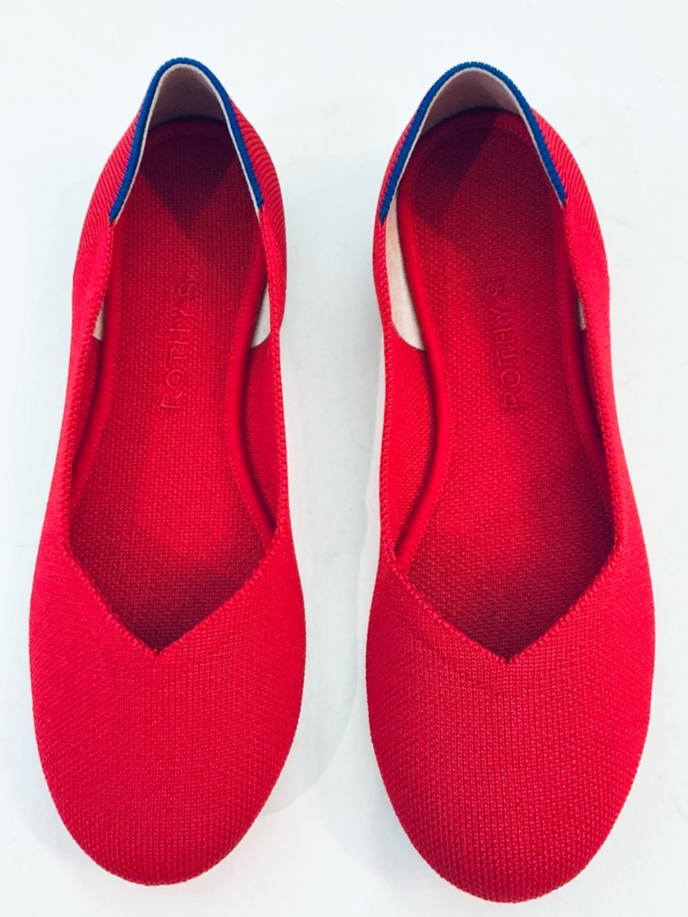 ROTHY’S , Women's The‎ Flat Red Knit Ballet Flats, Size 8